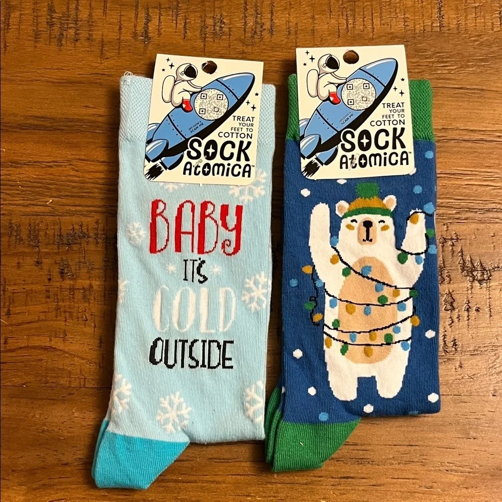Sock Atomica UNISEX Winter Themed Socks NWT